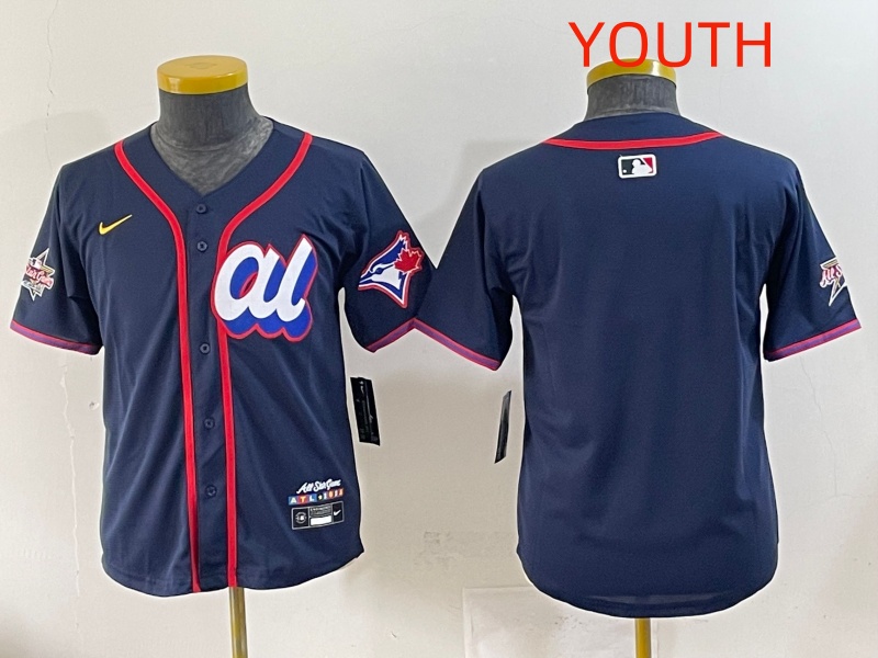 Youth 2025 Seattle Mariners Blank Drak Blue All star Blank Blue Nike MLB Jersey style 15->youth mlb jersey->Youth Jersey